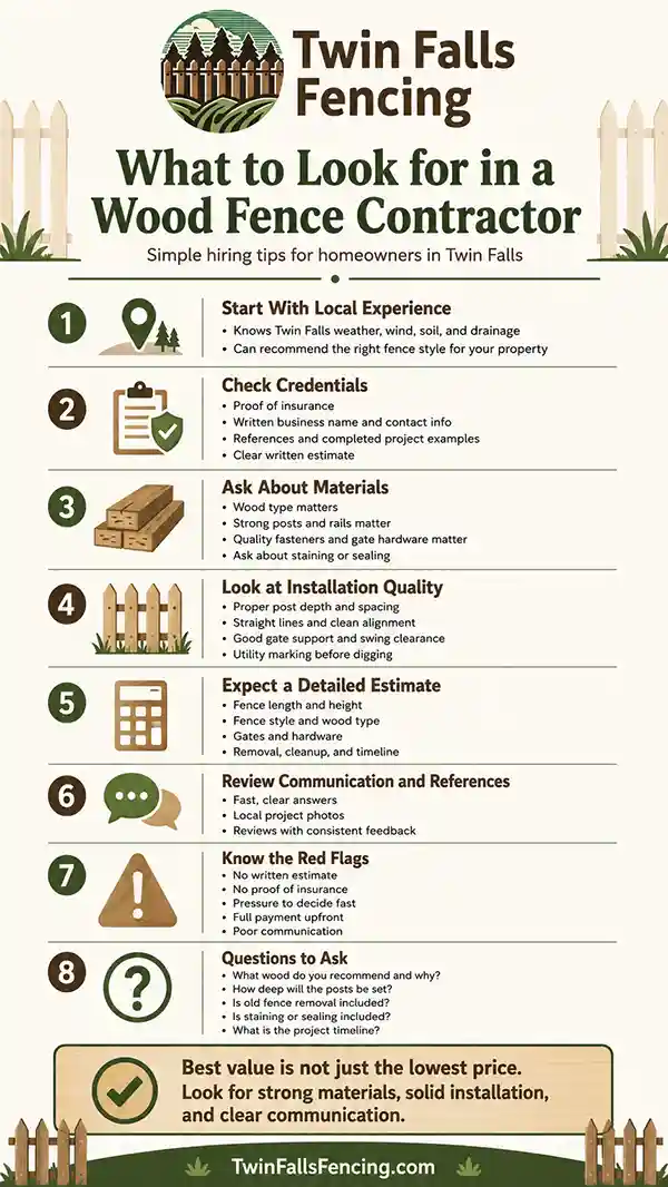 wood fence contractor infographic
