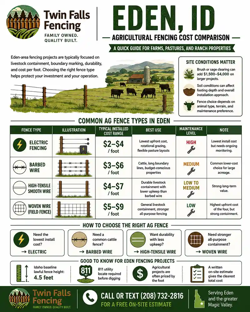 eden fencing cost comparison